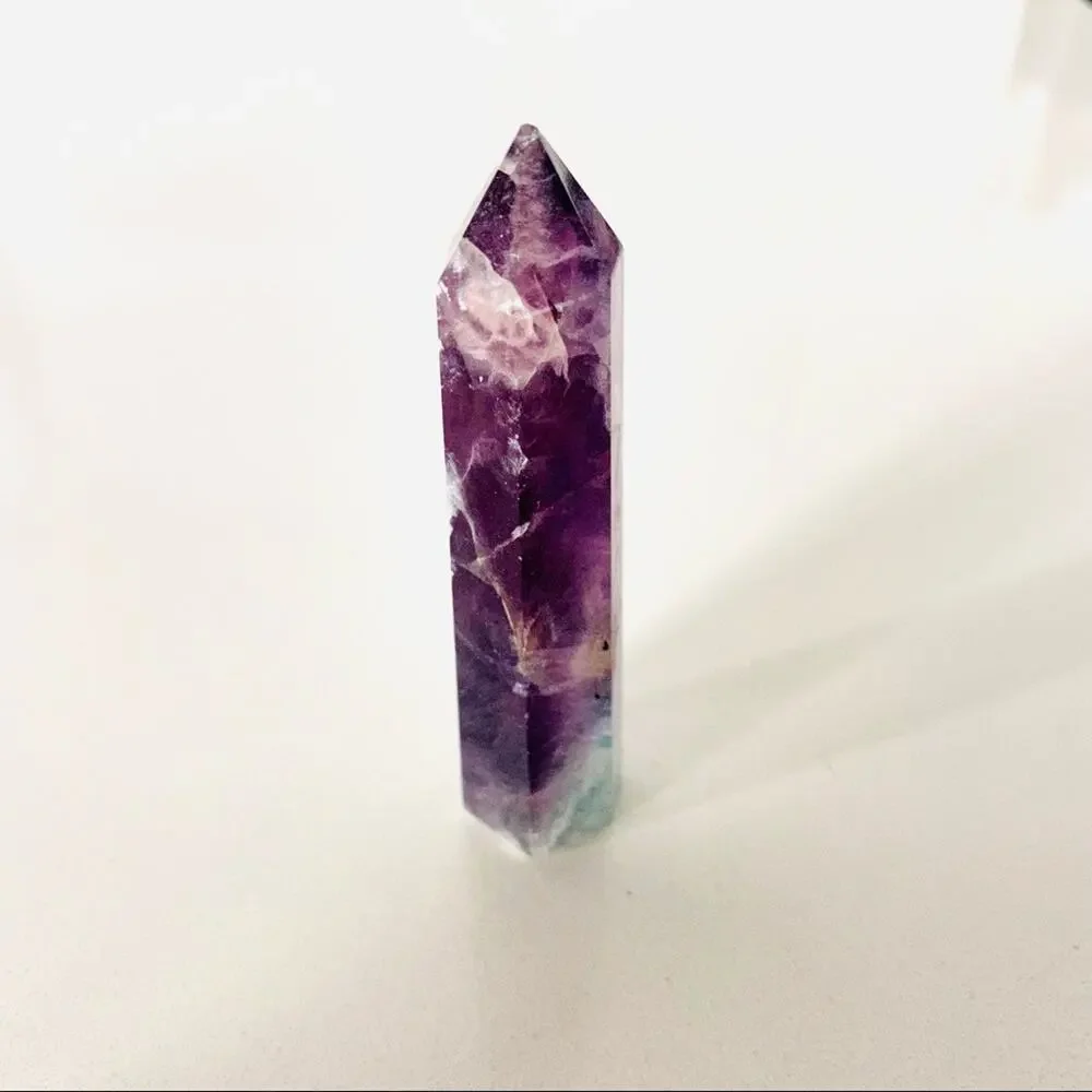 Fluorite Polish Genuine 3.5” Crystal Point Boho Gypsy Meditation Yoga Gemstone